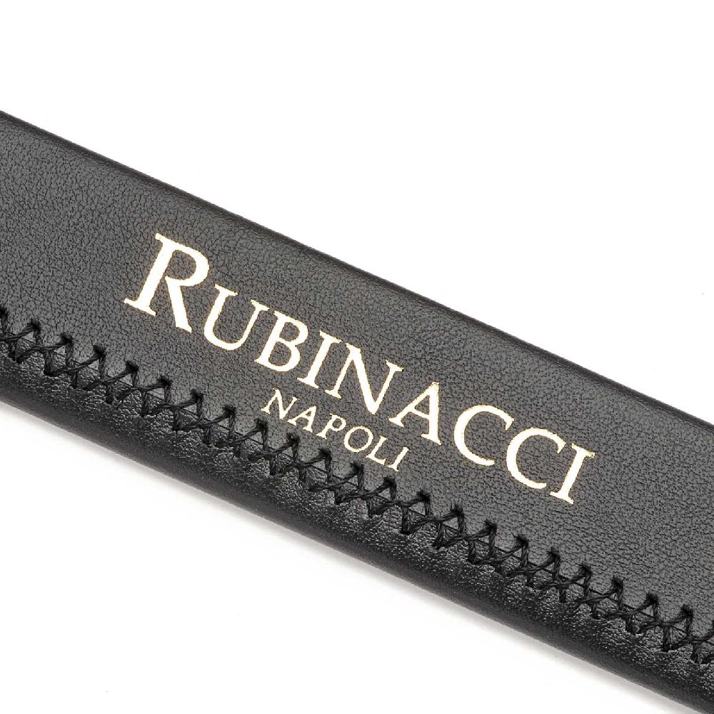 Rubinacci Cintura tubolare in vitello nappato nero Pezzi Unici