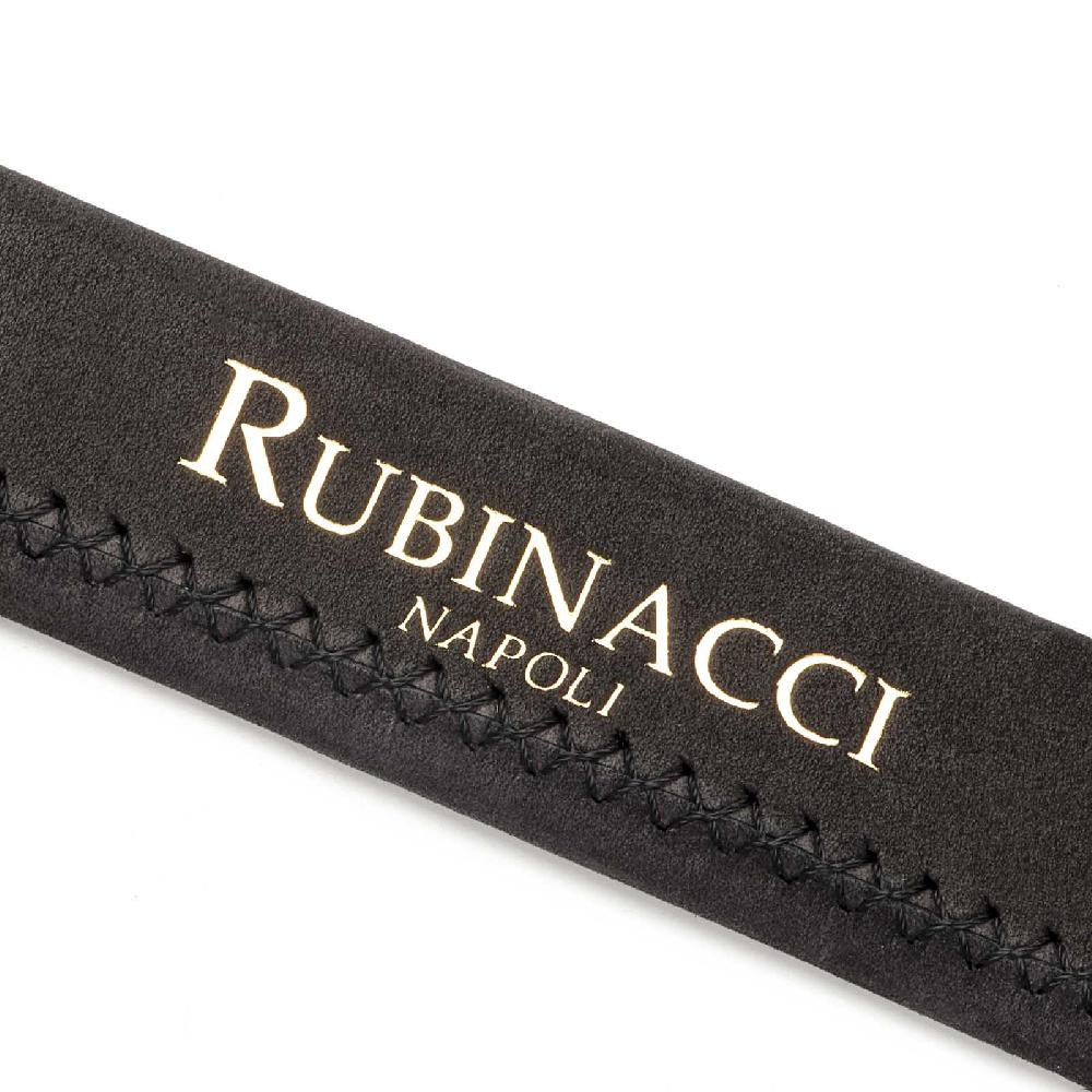 Rubinacci Cintura tubolare in nabuk nero Qualità Garantita
