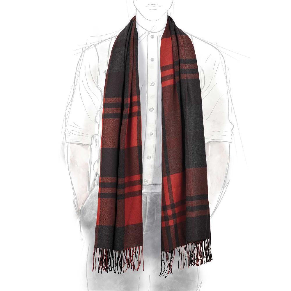 Rubinacci Sciarpa tartan rosso Novità