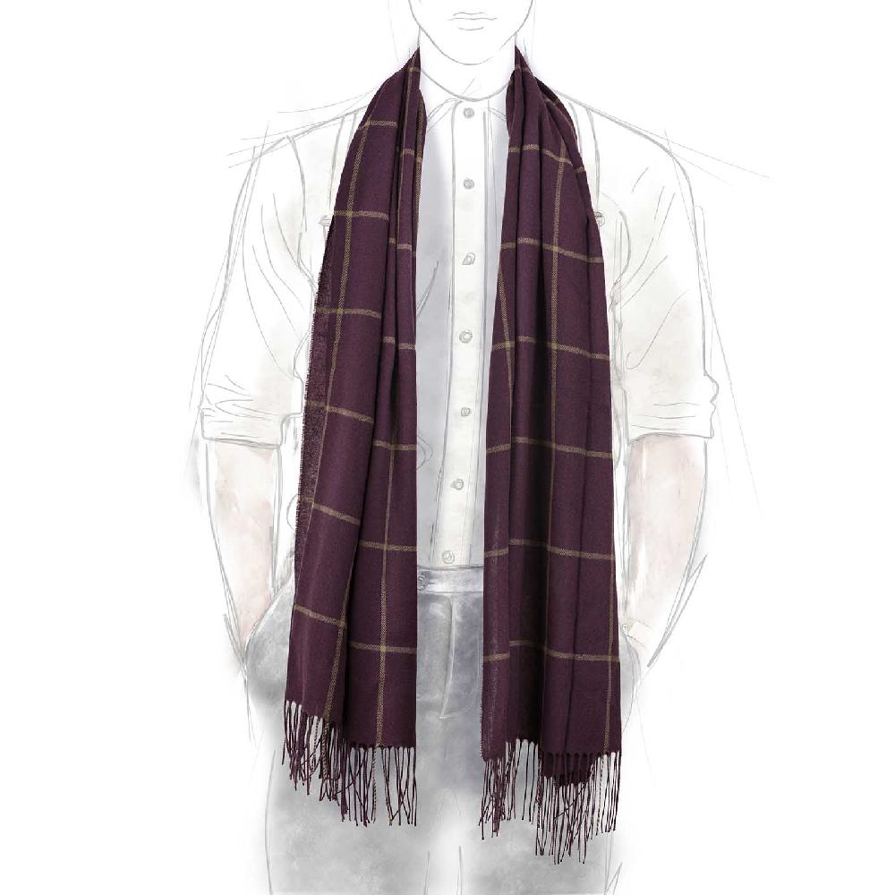 Rubinacci Sciarpa quadri bordeaux Sconto