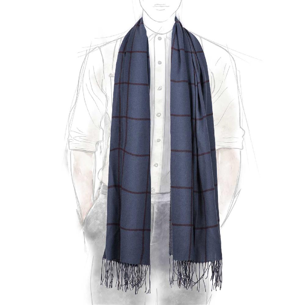 Rubinacci Sciarpa quadri blu Offerta