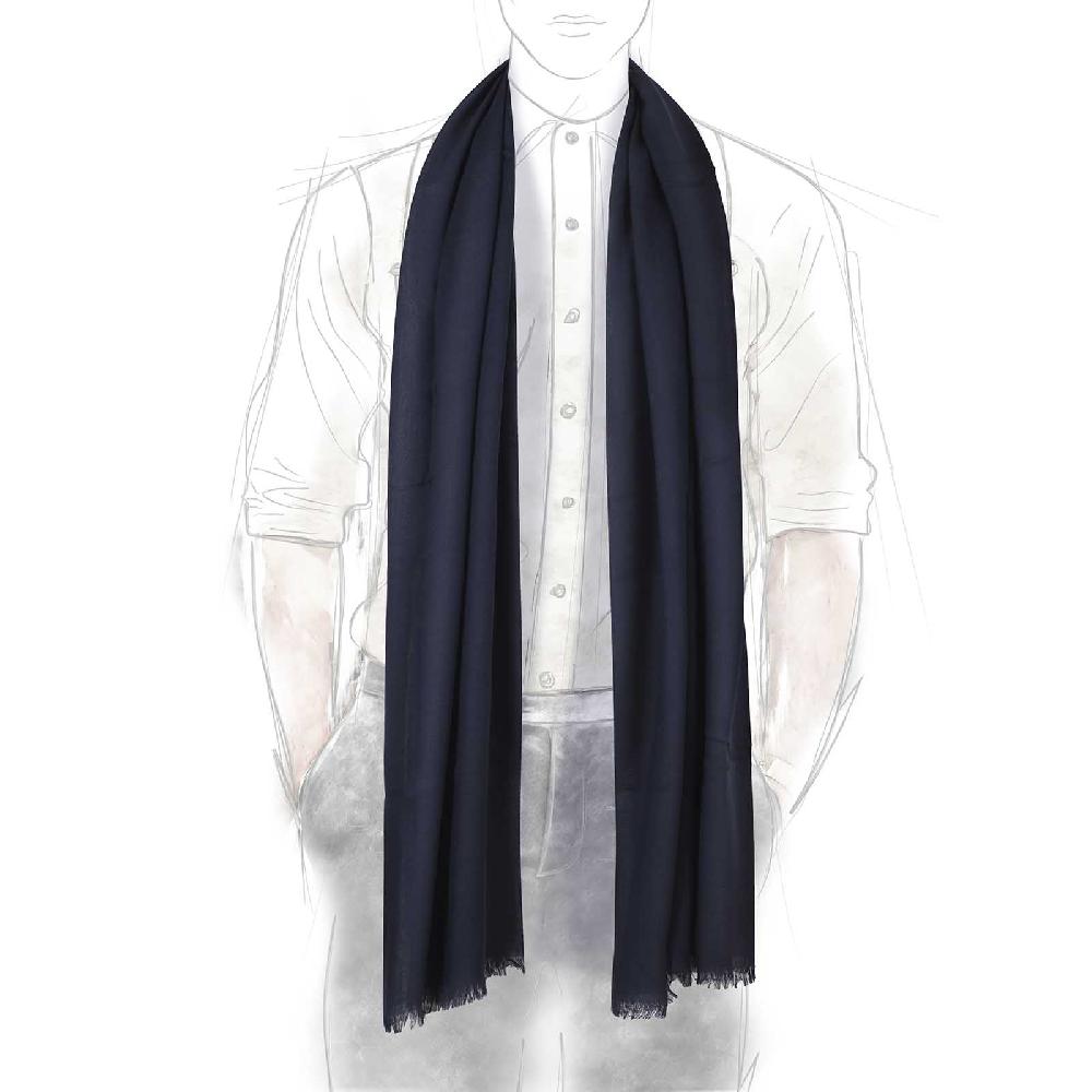 Rubinacci Sciarpa in cashmere blu navy Negozio online di fabbrica