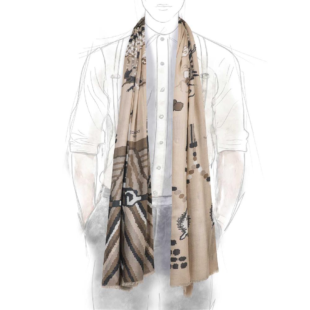 Rubinacci Sciarpa drago beige Offerta esclusiva
