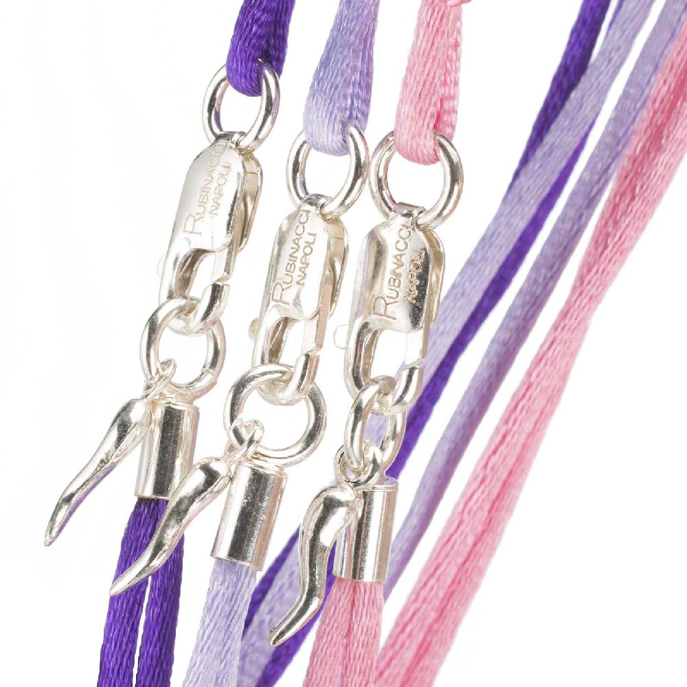 Rubinacci Braccialetto ruby in seta rosa Offerta Anniversario