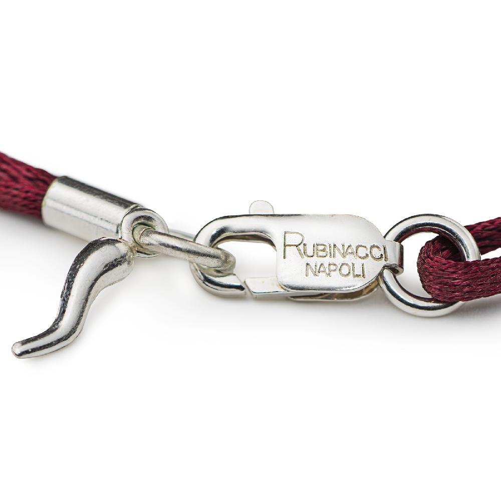 Rubinacci Braccialetto ruby in seta bordeaux Smaltimento dello stoccaggio