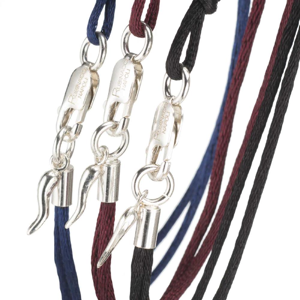 Rubinacci Braccialetto ruby in seta blu Offerta migliore