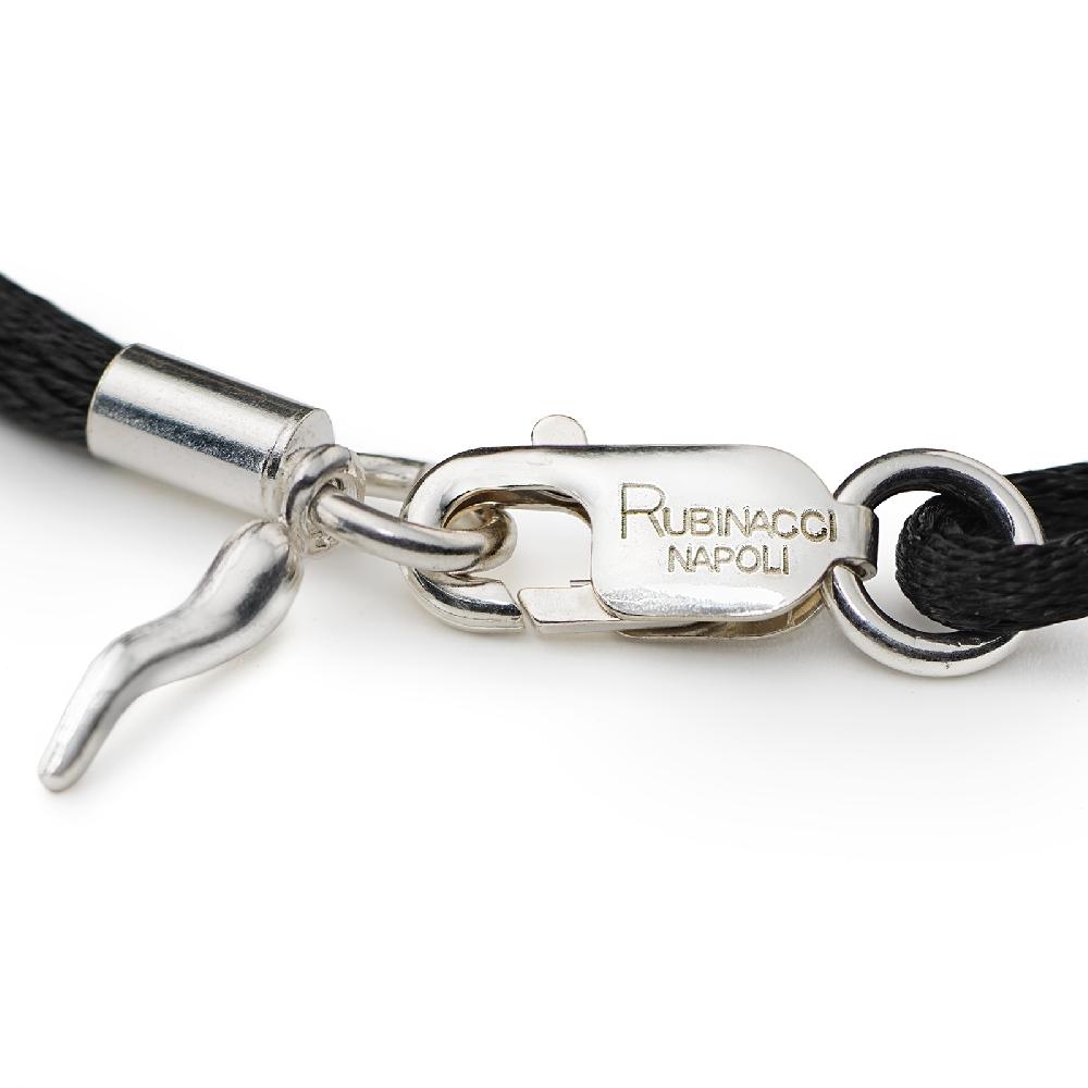 Rubinacci Braccialetto ruby in seta nero Latest fashion