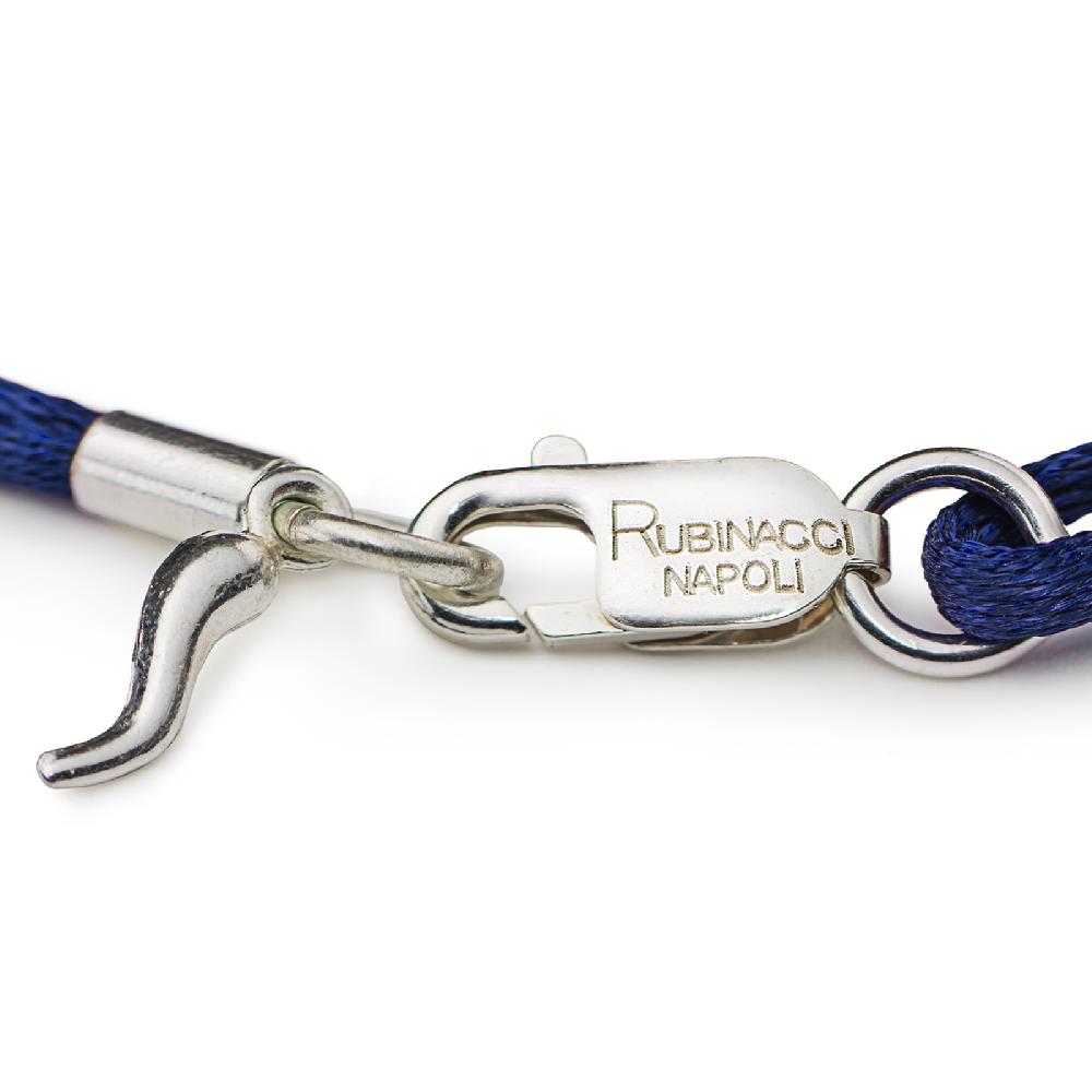 Rubinacci Braccialetto ruby in seta bluette Online Outlet