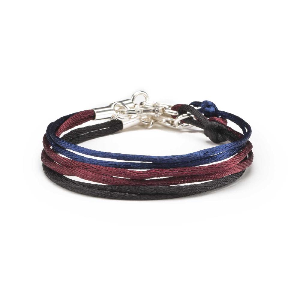 Rubinacci Braccialetto ruby in seta bluette Online Outlet