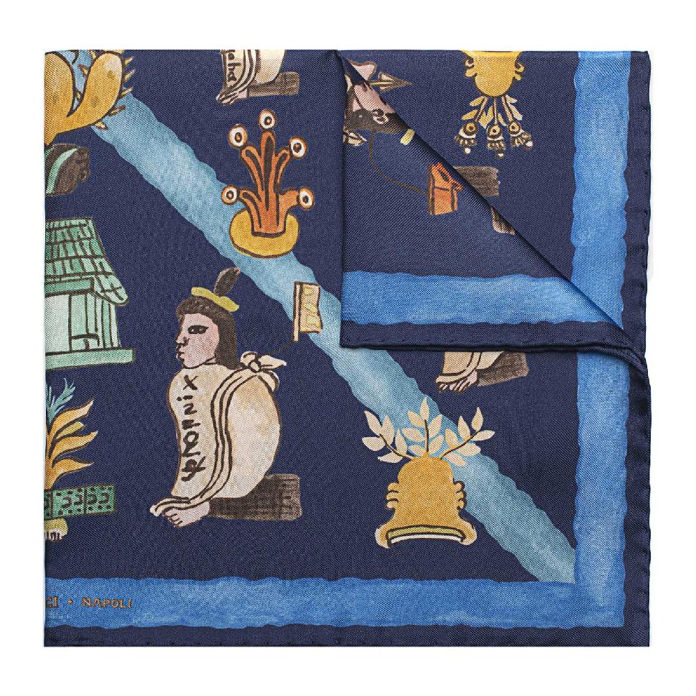 Rubinacci Foulard mendoza blu Rilascio limitato