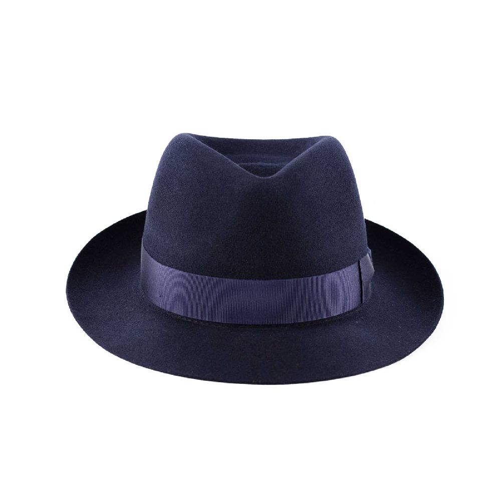 Rubinacci Fedora in lana blu In Linea