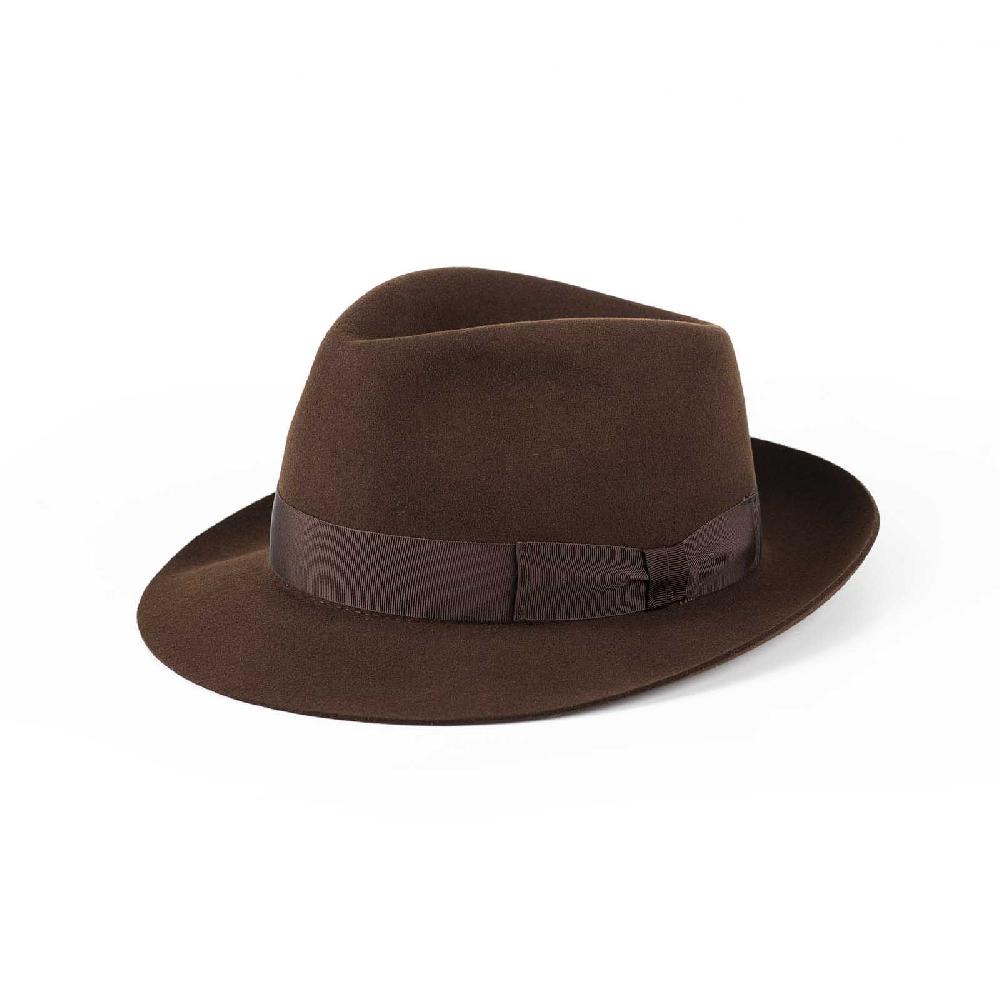 Rubinacci Fedora in lana testa di moro Nuovo