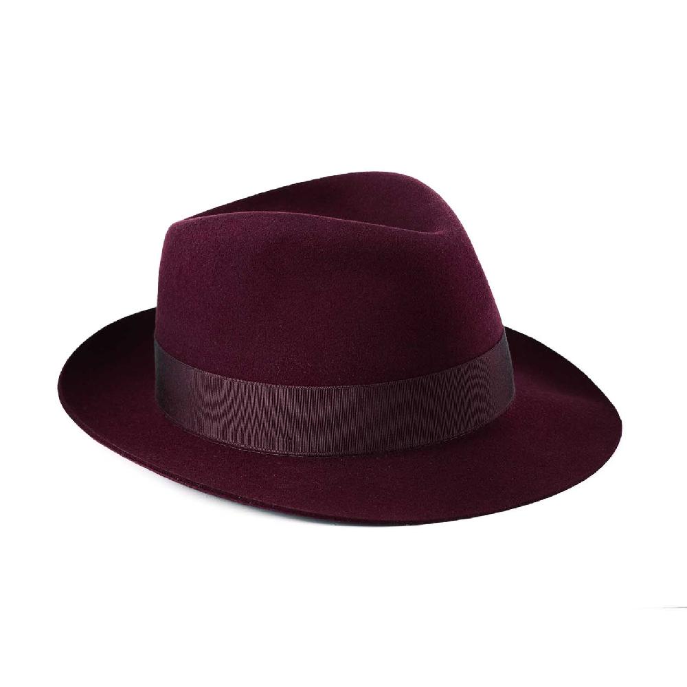 Rubinacci Fedora in lana vino Vendita