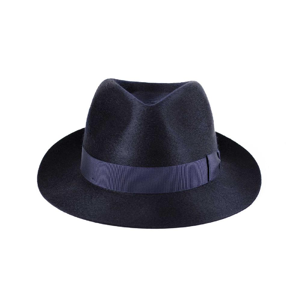 Rubinacci Fedora in cashmere blu Spedizione Gratuita