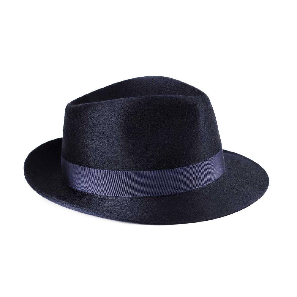 Rubinacci Fedora in cashmere blu Spedizione Gratuita