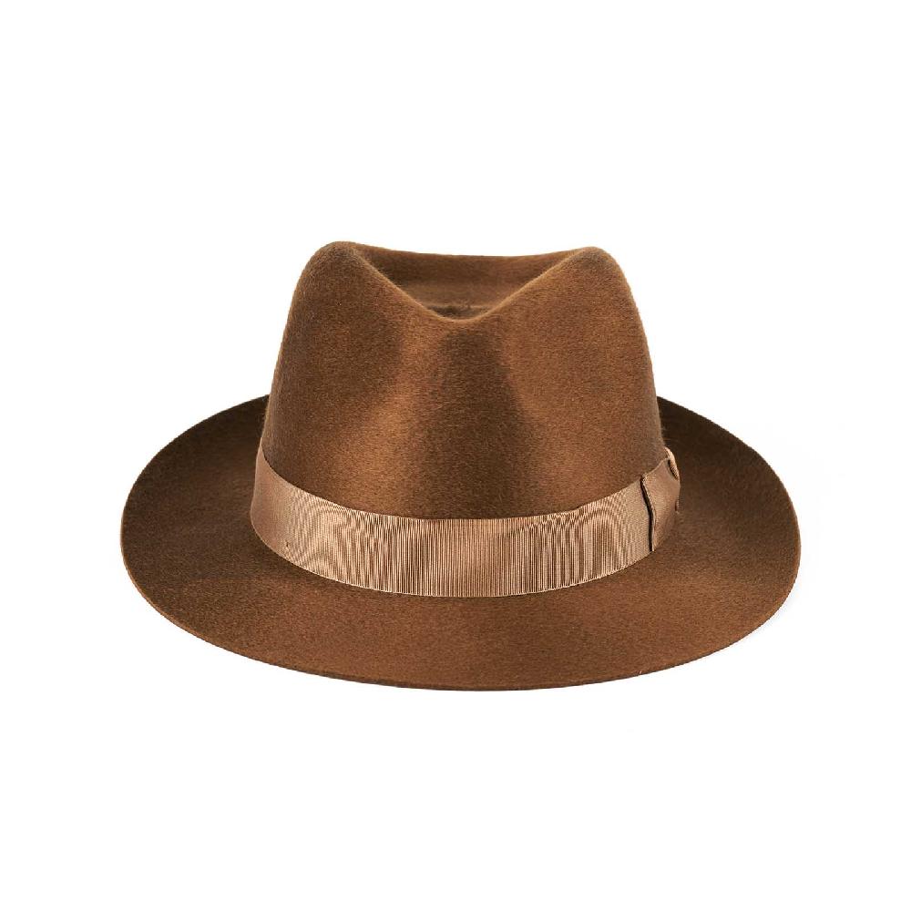 Rubinacci Fedora in cashmere tabacco Pezzi Unici