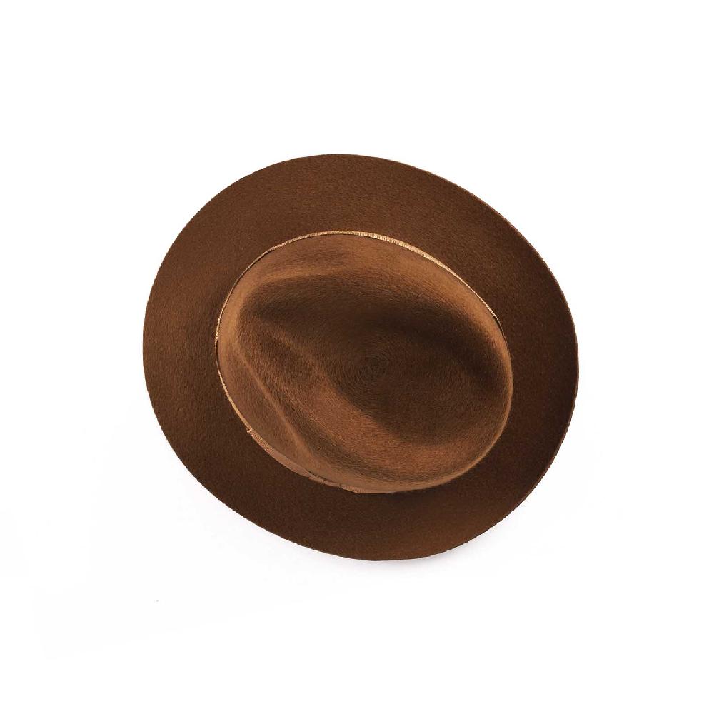 Rubinacci Fedora in cashmere tabacco Pezzi Unici