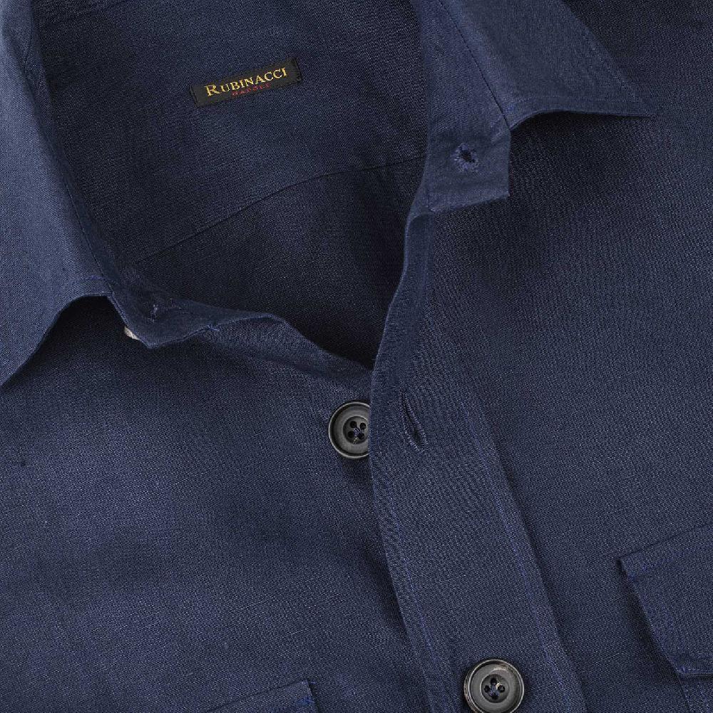 Rubinacci Sahariana in lino blu Vendite stagionali