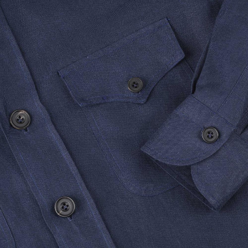 Rubinacci Sahariana in lino blu Vendite stagionali