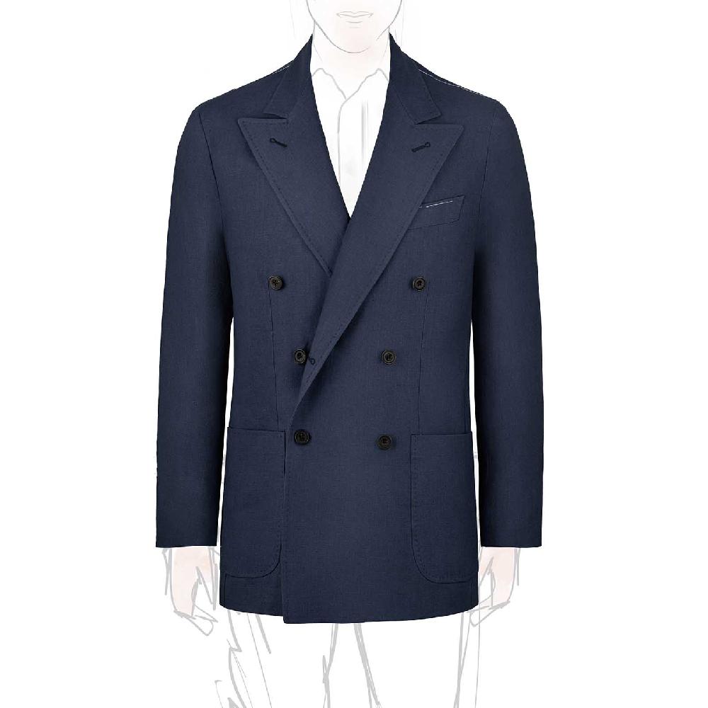 Rubinacci Giacca in lino blu