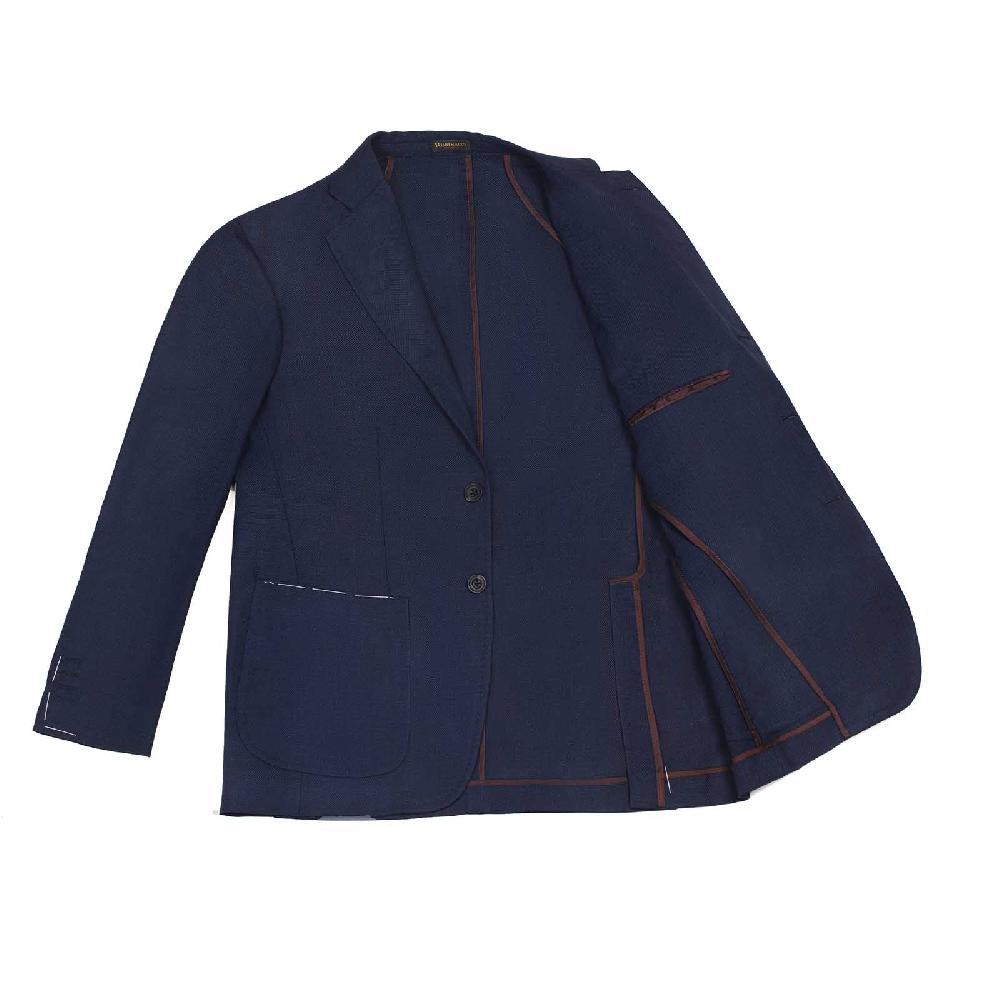 Rubinacci Giacca in saglia di lana blu Vendita calda