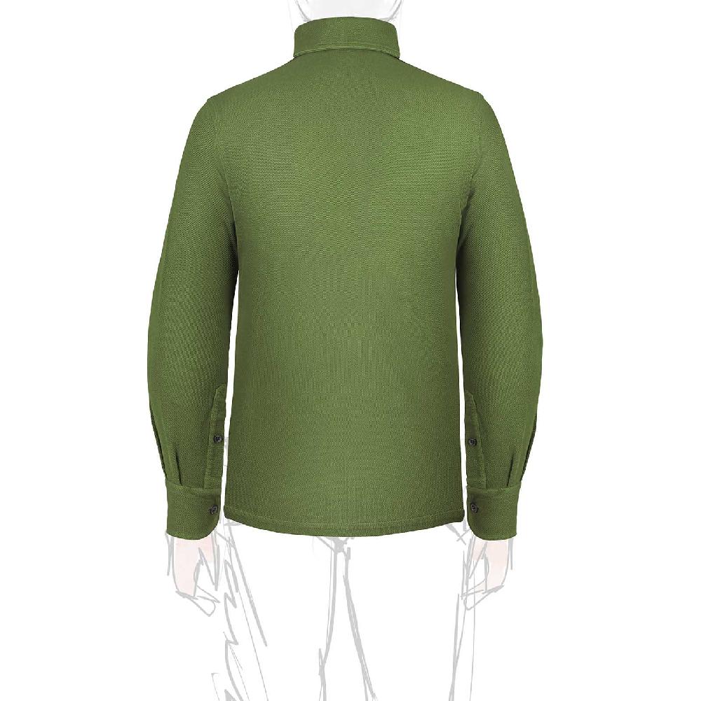 Rubinacci Camicia in piquet oliva Ritorno libero