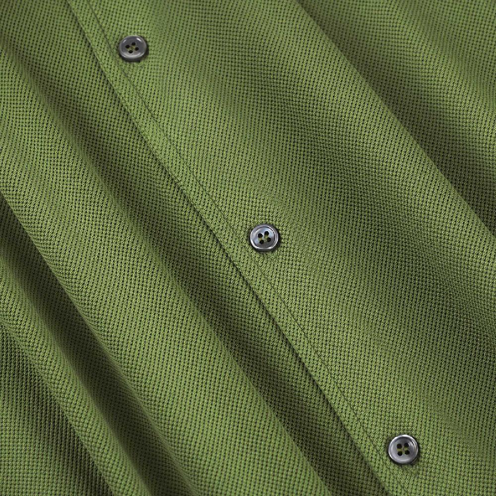 Rubinacci Camicia in piquet oliva Ritorno libero