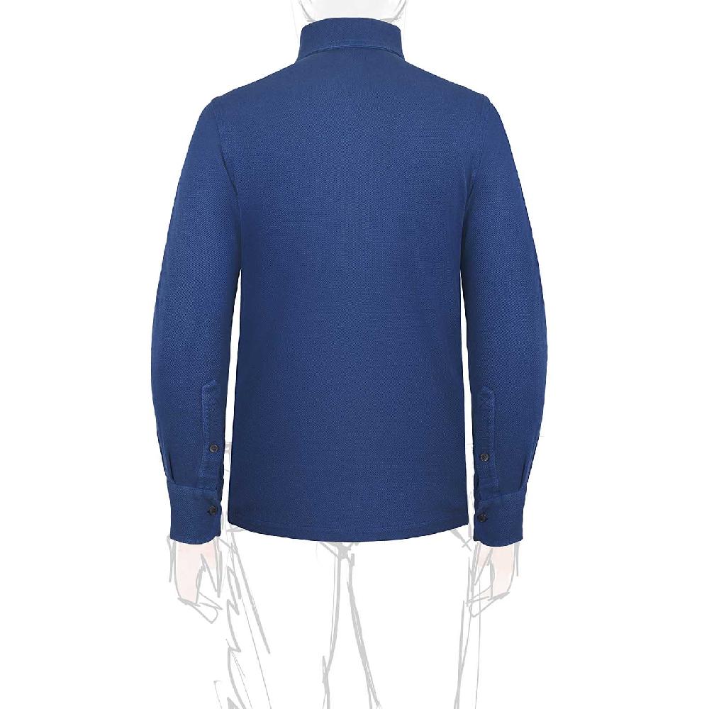 Rubinacci Camicia in piquet ceruleo Rilascio limitato