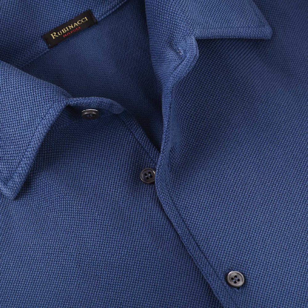Rubinacci Camicia in piquet ceruleo Rilascio limitato