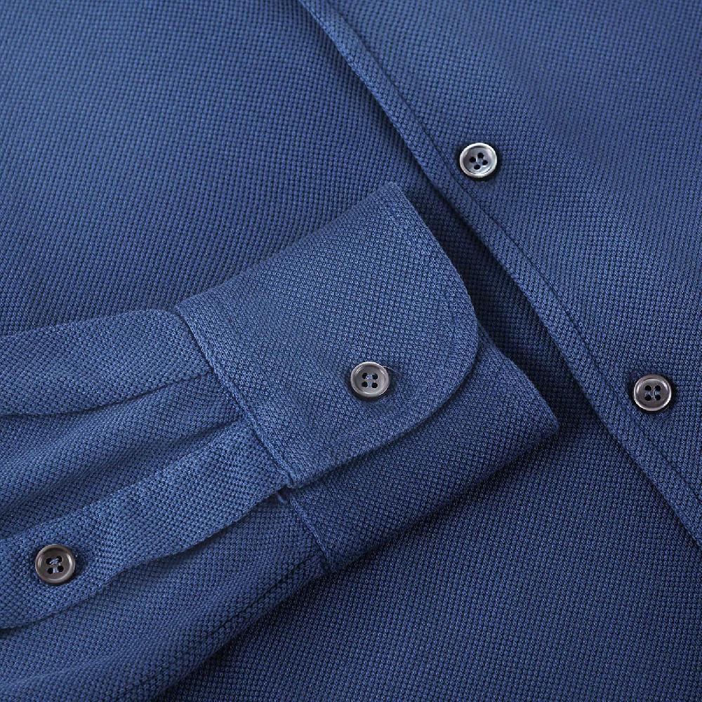 Rubinacci Camicia in piquet ceruleo Rilascio limitato