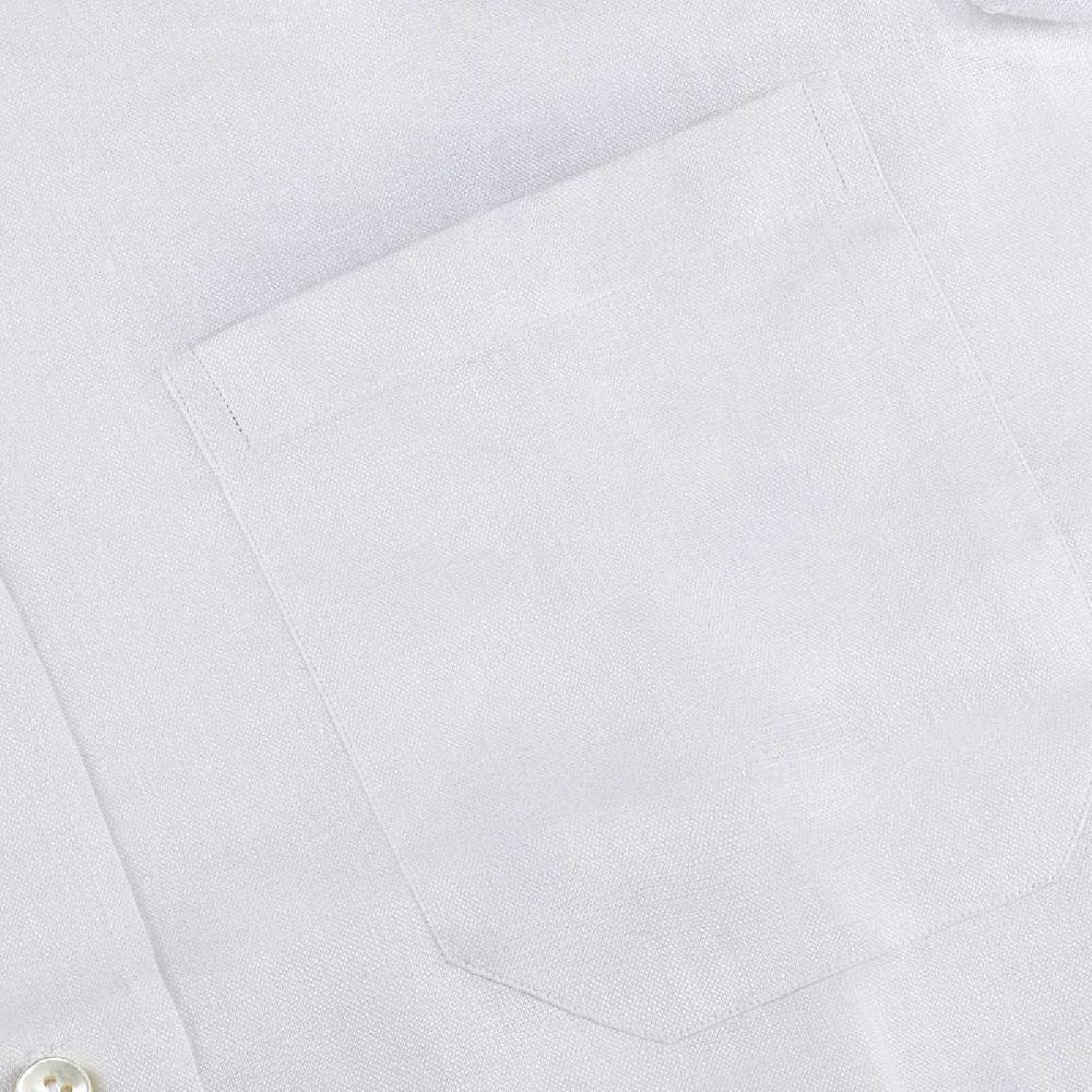 Rubinacci Camicia guru in lino bianco Ultimi tre giorni