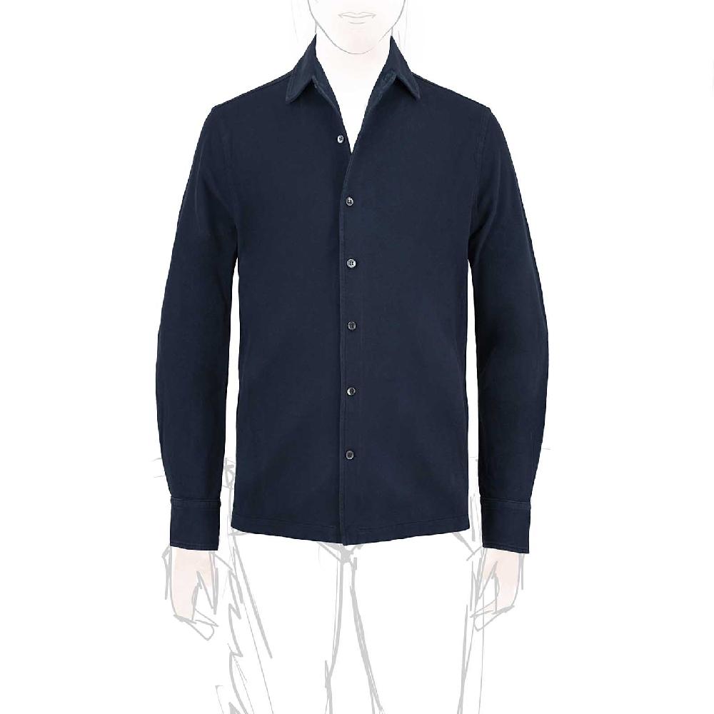 Rubinacci Camicia in piquet leggero blu ACQUISTA ORA