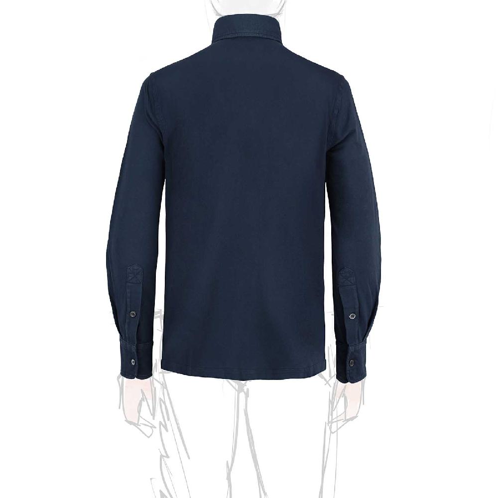 Rubinacci Camicia in piquet leggero blu ACQUISTA ORA