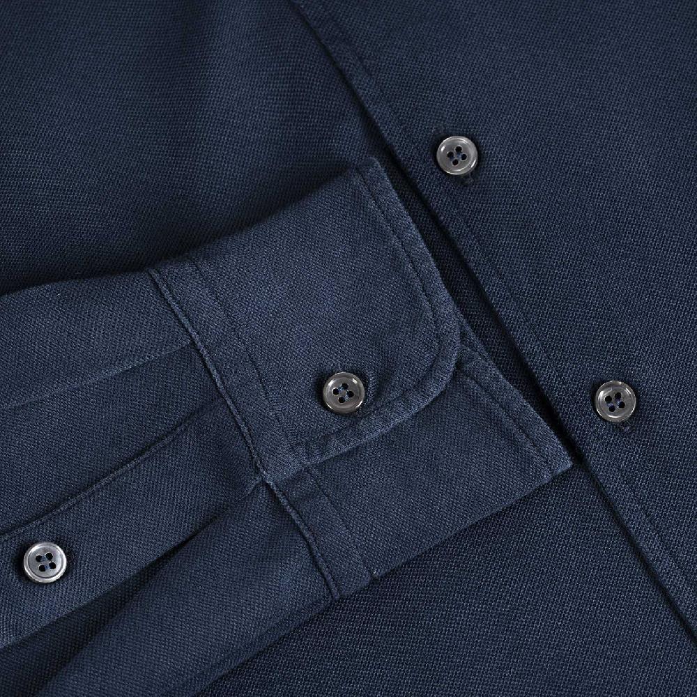 Rubinacci Camicia in piquet leggero blu ACQUISTA ORA