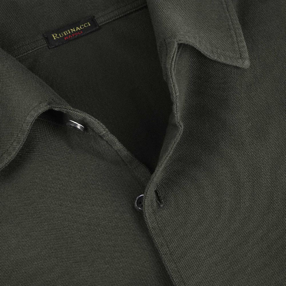 Rubinacci Camicia in piquet leggero verde Latest stili