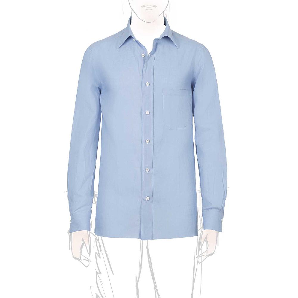 Rubinacci Camicia lino azzurra Ultimo giorno
