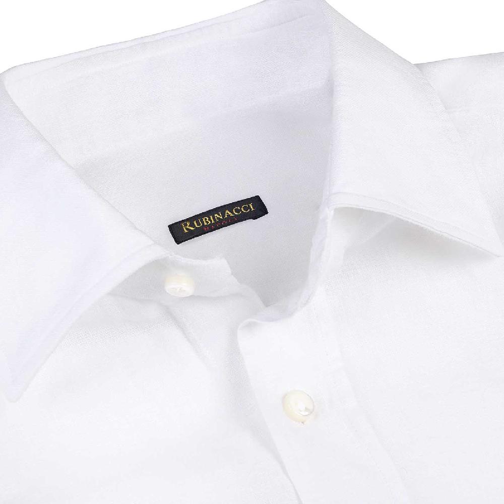 Rubinacci Camicia lino bianca Fino al 50% di sconto