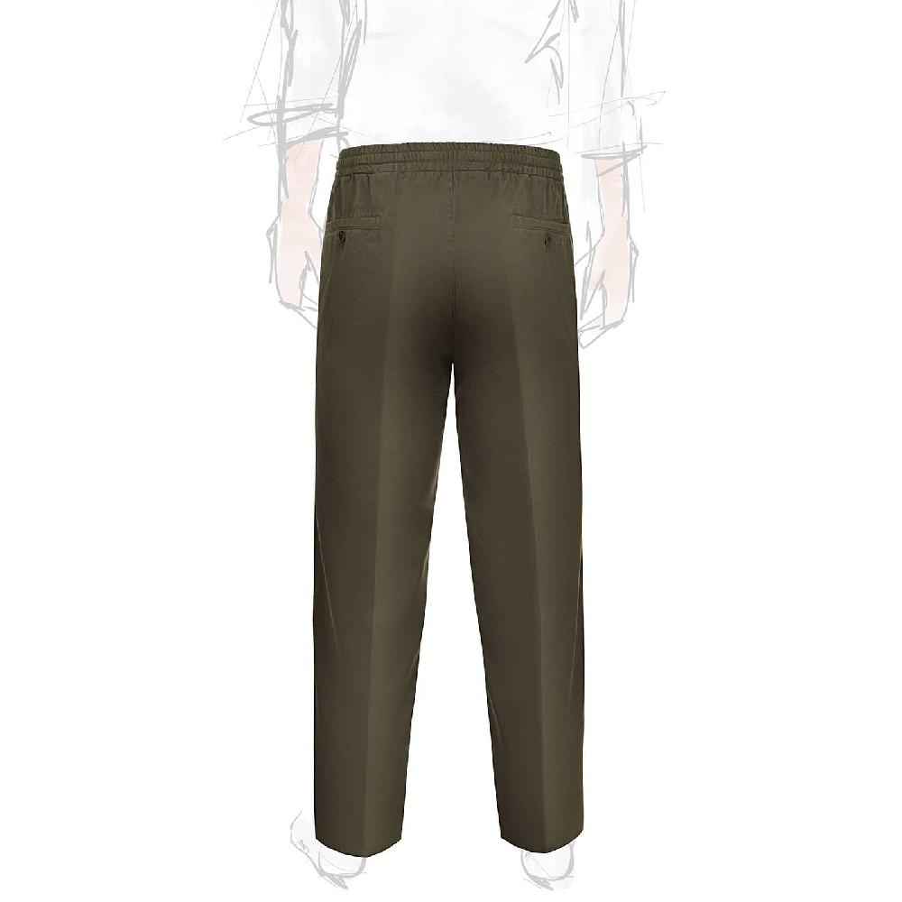 Rubinacci Pantalone leisure in cotone verde militare Esporta salva