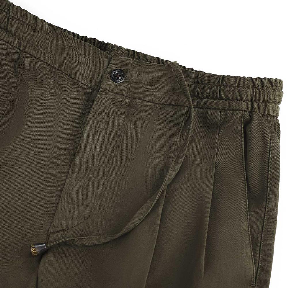 Rubinacci Pantalone leisure in cotone verde militare Esporta salva
