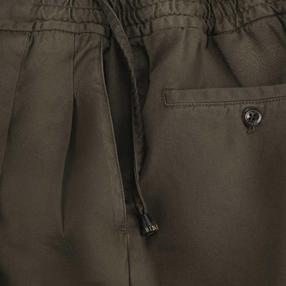 Rubinacci Pantalone leisure in cotone verde militare Esporta salva