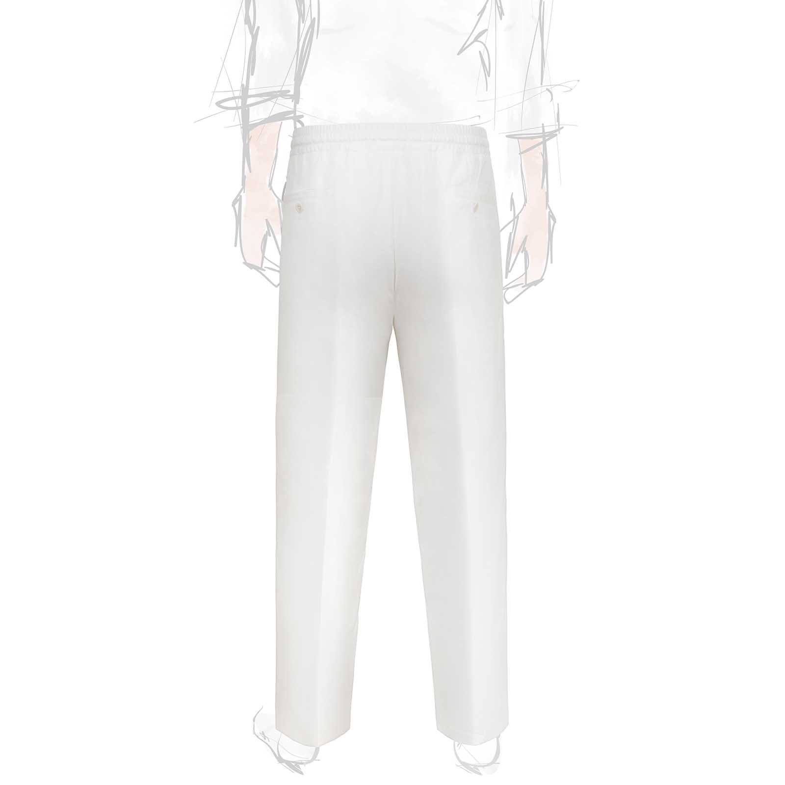 Rubinacci Pantalone leisure in cotone bianco Black Friday Prezzi