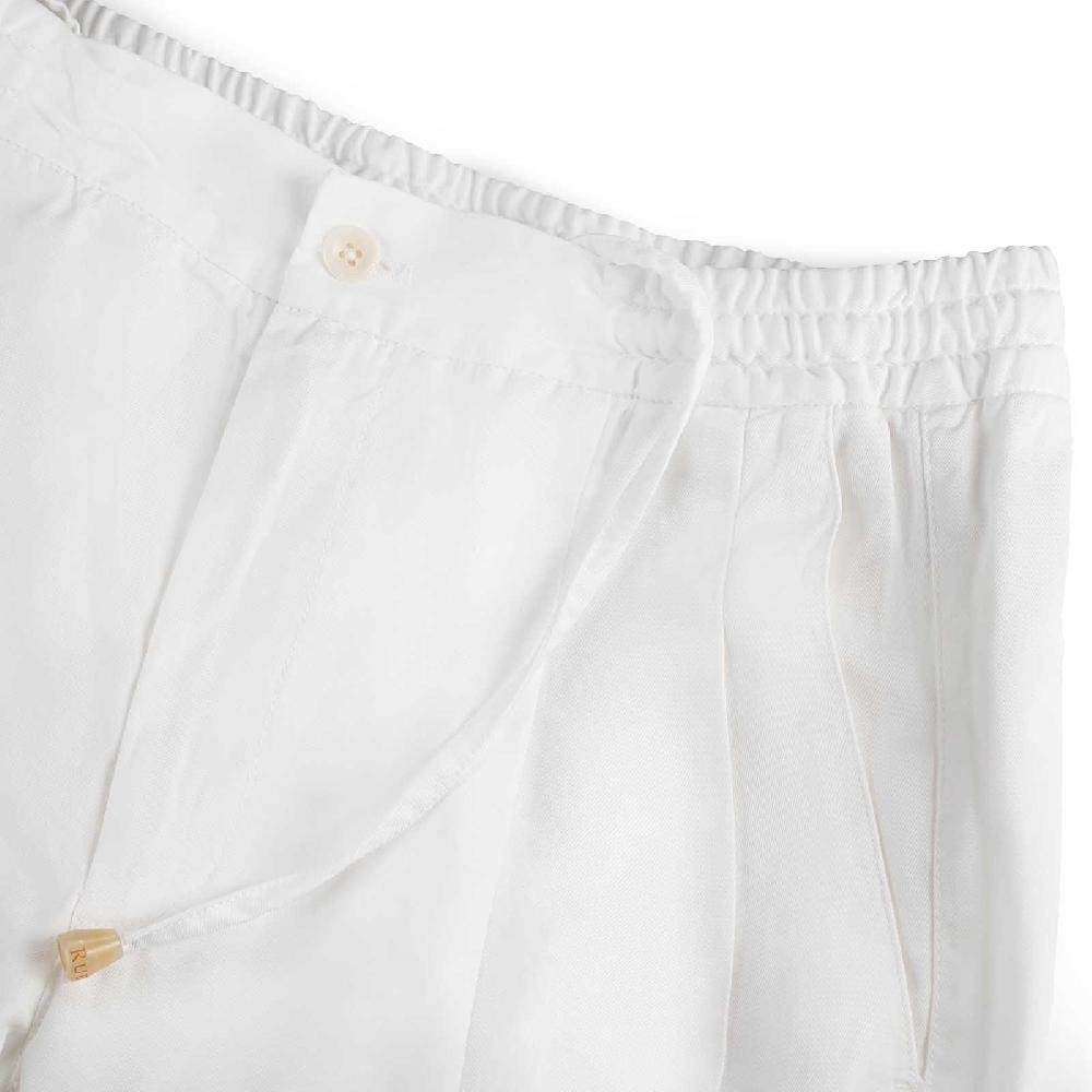 Rubinacci Pantalone leisure in cotone bianco Black Friday Prezzi