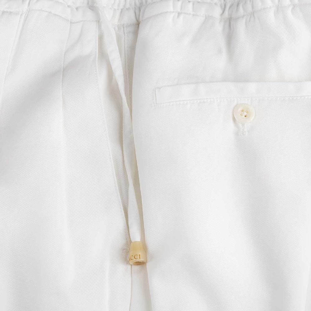 Rubinacci Pantalone leisure in cotone bianco Black Friday Prezzi