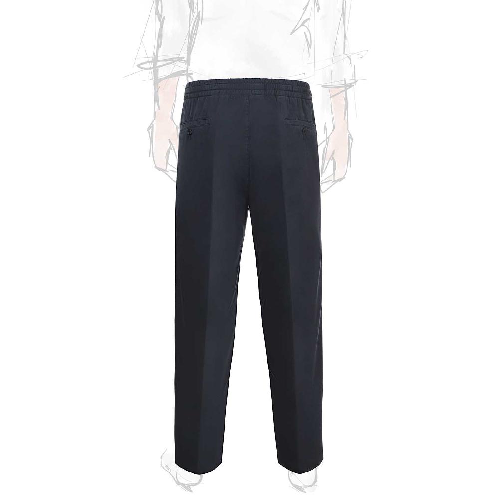 Rubinacci Pantalone leisure in cotone blu In vendita