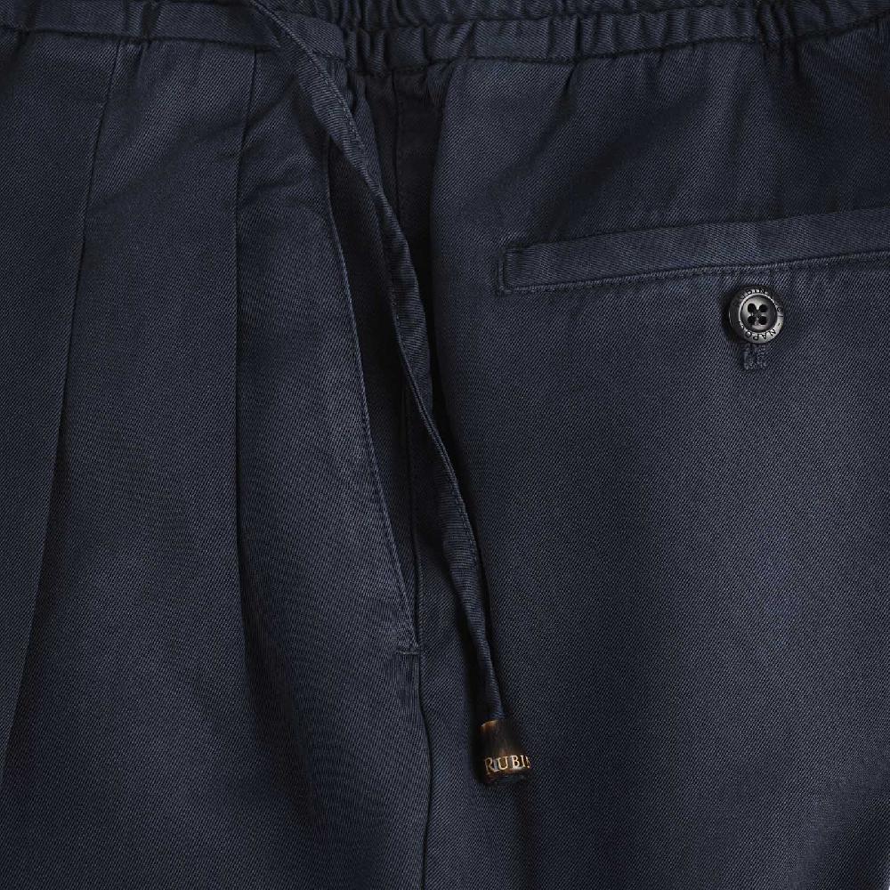 Rubinacci Pantalone leisure in cotone blu In vendita