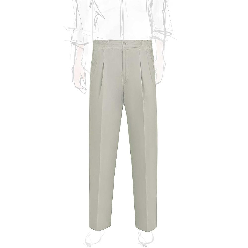 Rubinacci Pantalone leisure in cotone grigio chiaro