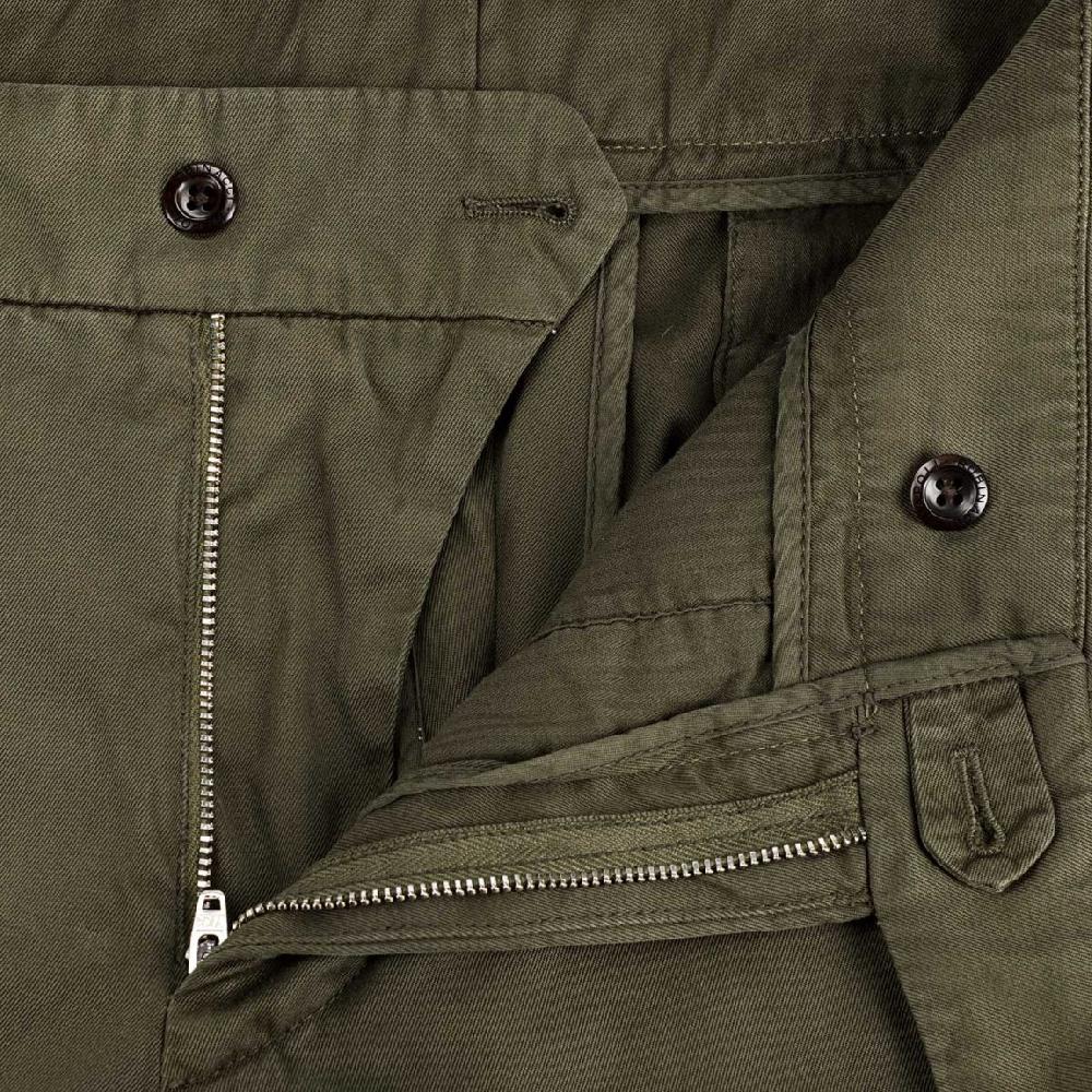 Rubinacci Pantalone genny in cotone verde militare Italy