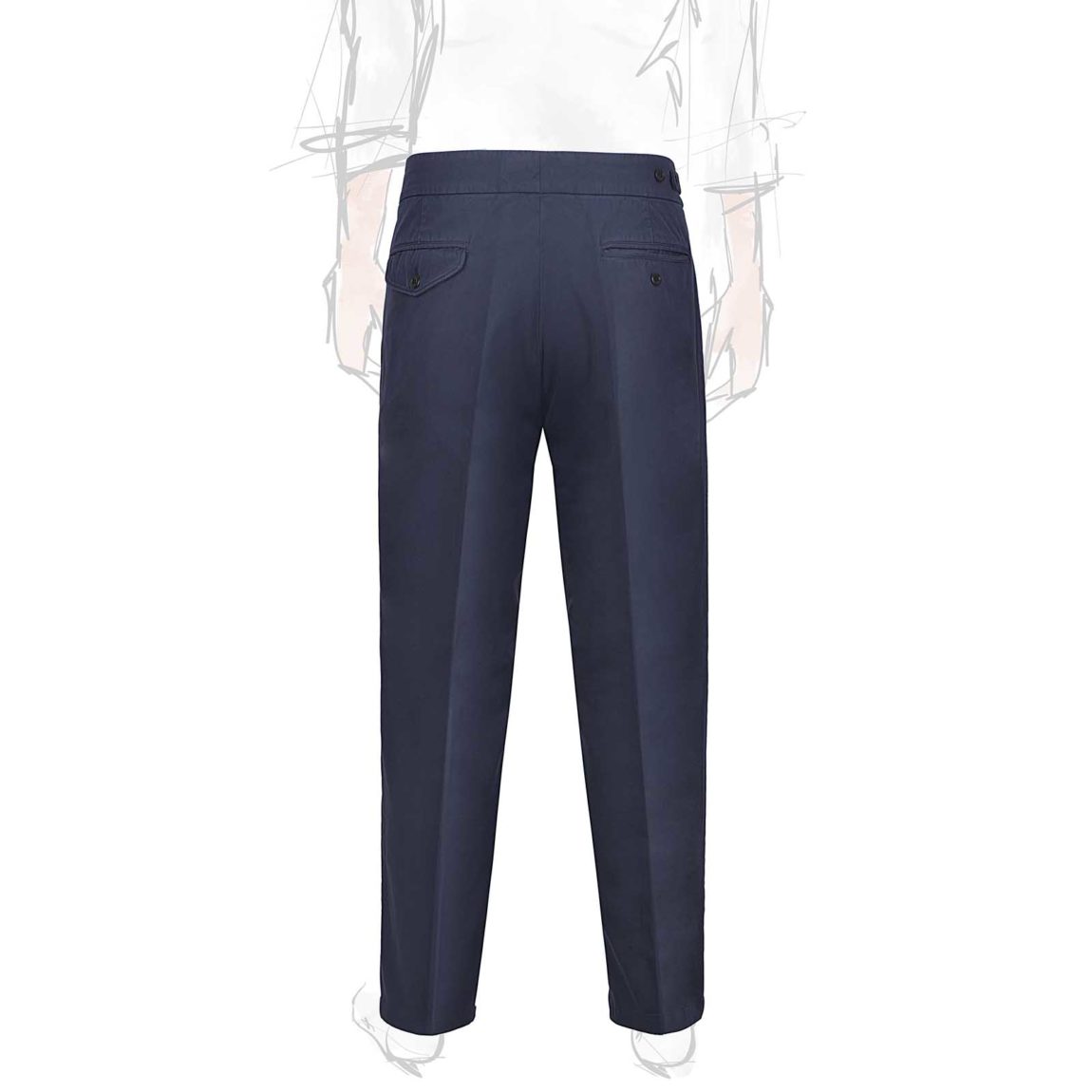 Rubinacci Pantalone genny in cotone blu In Linea