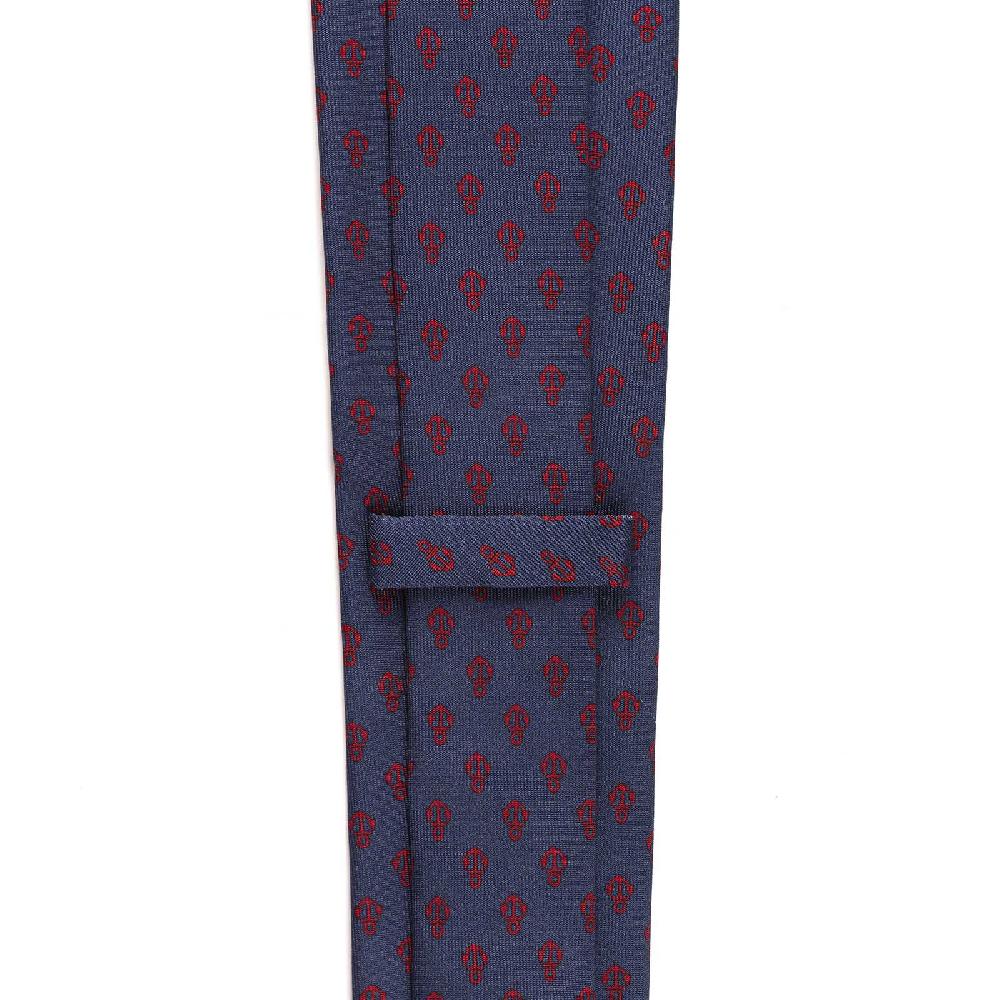 Rubinacci Cravatta in twill di seta con stampa ancora rossa Qualità Garantita