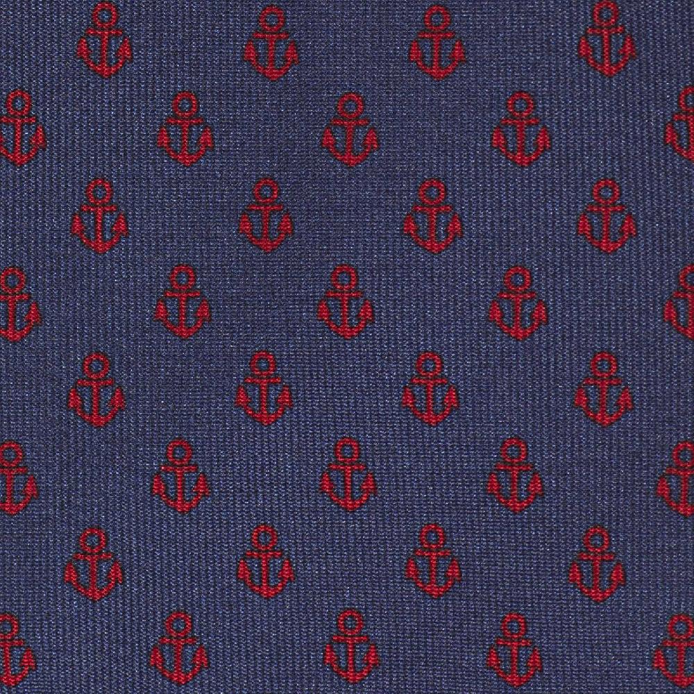 Rubinacci Cravatta in twill di seta con stampa ancora rossa Qualità Garantita